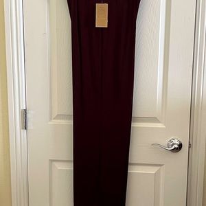 New COLDWATER CREEK Women's Dress Pull On Shimmery Wine Elastic Pants M (10-12)